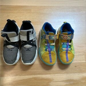Two pairs of sneakers for kids, size 2 US. Lebron James and Kyrie Irving
